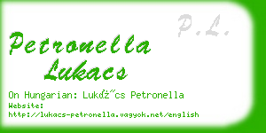 petronella lukacs business card